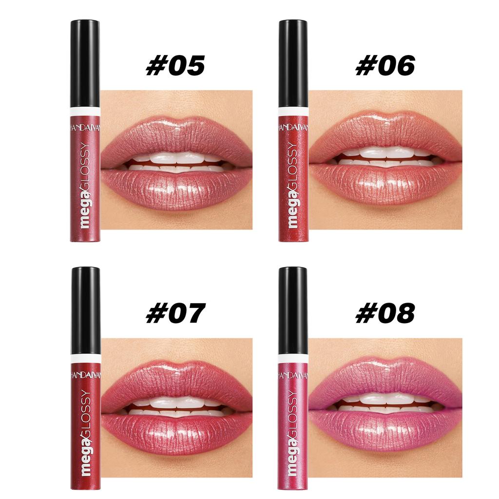 Pearl Fine Flash Lip Glaze Langanhaltender feuchtigkeitsspendender Lipgloss Flüssiger Lippenstift Transparentes Lippenöl Lippen-Make-up Damenkosmetik