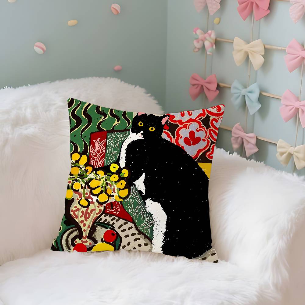 Henri Matisse Cat Pillow Case Throw Pillow Cover Nordic Vintage Style Cushion Covers Home Living Room Sofa Couch Seat