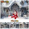 Mocsicka Christmas House Photography Backdrop Xmas Tree Winter Snow Decorations Family Children Photo Backgrounds Shooting Props