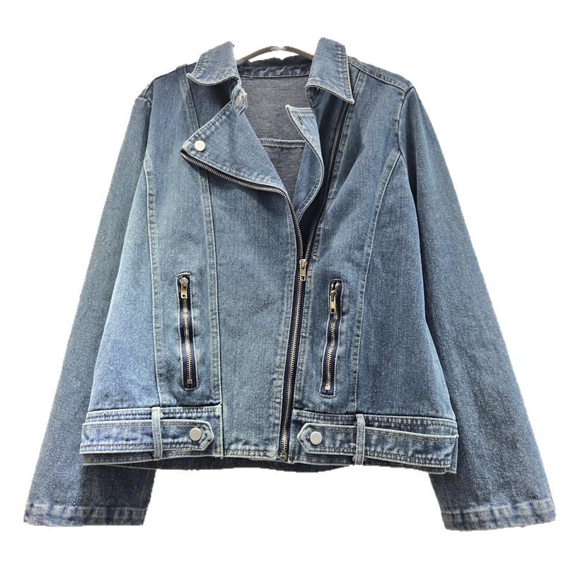 Women's European Retro Short Denim Motorcycle Jacket, Early Spring 2026