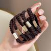 Elastico per Capelli a Scrunchie in Lussuosa Pelle Nera - Elastico Durevole per Capelli da Donna