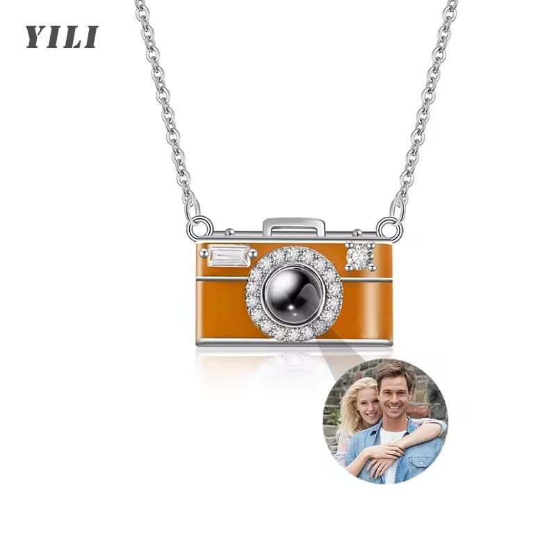 Personalized Photo Projection Necklace I Love You 100 Languages Dog Paw Memorial Pendant Necklace Custom Photo Dog Paw Necklace