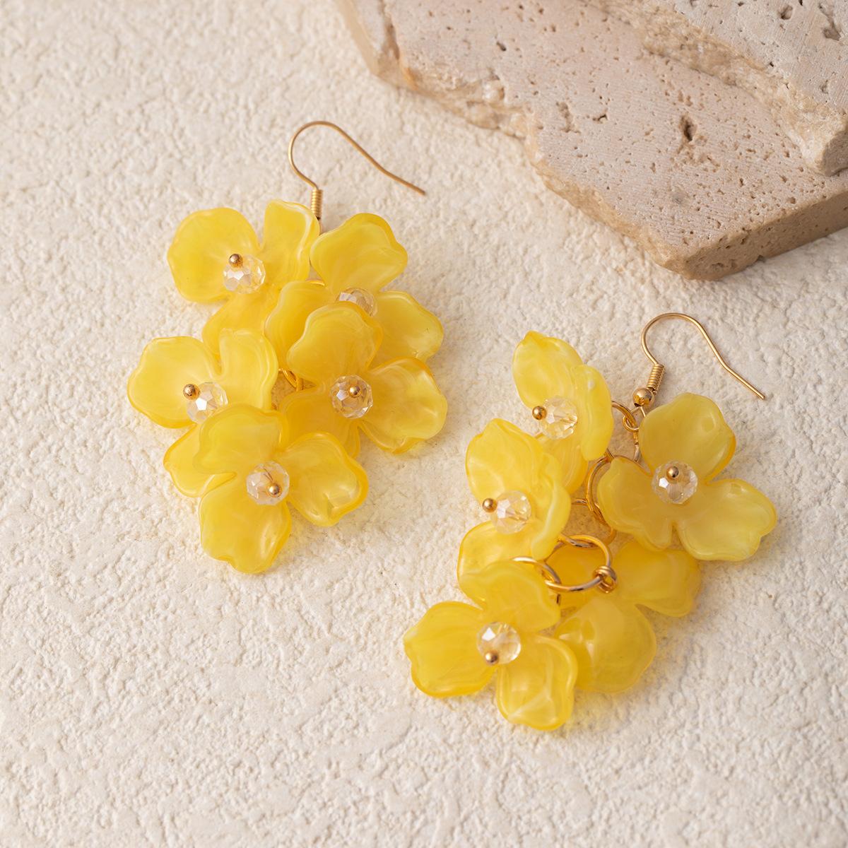 Summer Mori Lily Of The Valley Flower Stud Earrings Seaside Sweet And Fresh Vacation Style Earrings Temperament Long Fringed Earrings