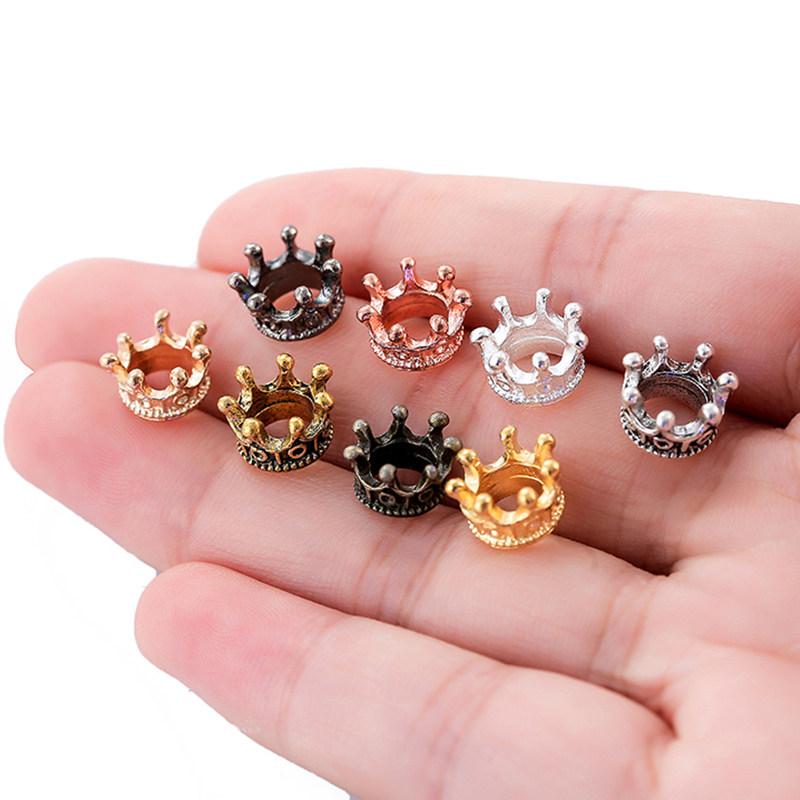 50pcs Alloy Loose Spacer Beads with Box Jewelry Making DIY Bracelet Handmade Accessories Crown Beads ConnectorsEnd Beads Cap TMZ