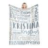 30 Colors Personalized Name Flannel Blanket For Girls Boys Letter Monochrome Customized Baby Adult Name Blanket Birthday Gift