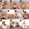 10PCS Candy Box Heart-shaped Packaging Boxes Gift Box Vintage With Ribbon Heart-printed Gift Box Kraft Paper With Twine 5.5x5.5cm