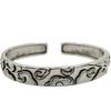 Mens Vintage Open Bangle With Cloud Motif Handcrafted Antique Plated Copper Bracelet