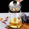 1000/1500ML Glass Oil Filter Pot with Lid - Easy-Grip Handle Kitchen Grease and Fat Separator For Cooking Oil Storage