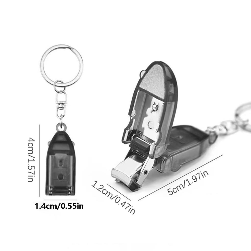 1pc Finger Nail Cutter with Travel Keychain Mini Folding Nail Cutter Stainless Steel Portable Nail Clippers with Nail Files