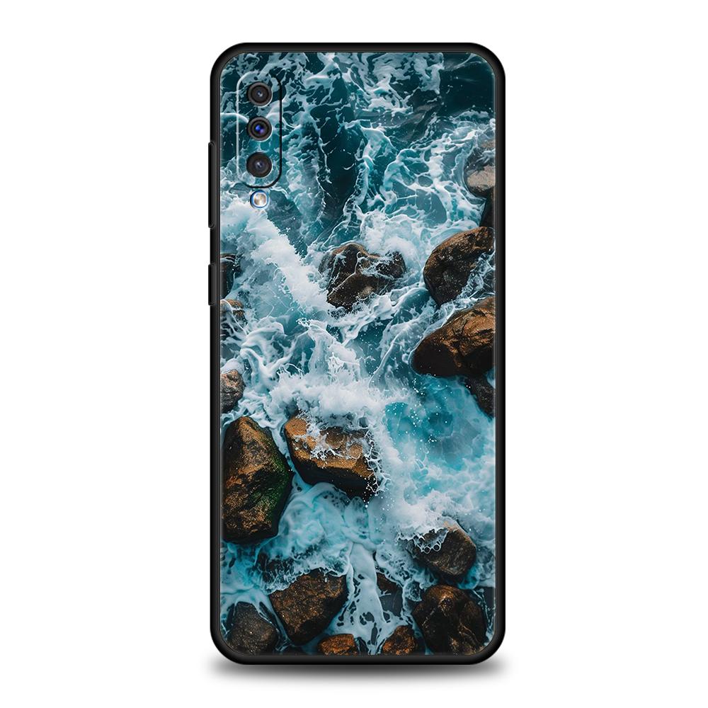Blue Sea Ocean Waves Phone Case For Samsung A56 A36 A26 A24 A16 A14 A12 A32 A50 A70 A20E A22 A40 A34 A54 A42 A52 5G A06 Cover