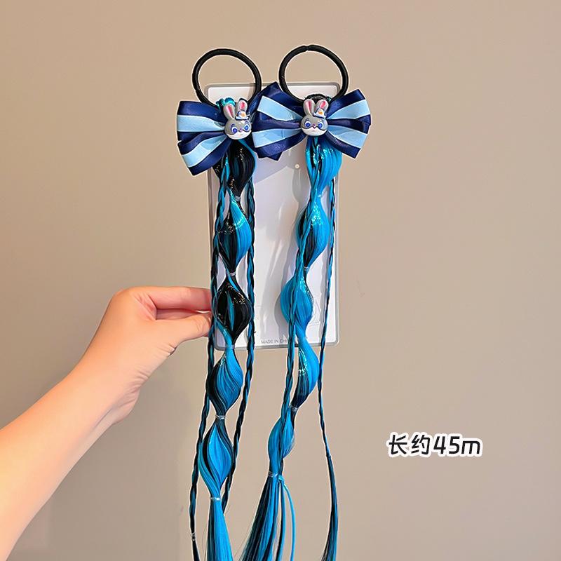 Child Rabbit Police Officer Wig Braid Baby Braid Dirty Boxing Twist Braid Colored Headband Hair Rope Sweet Cool