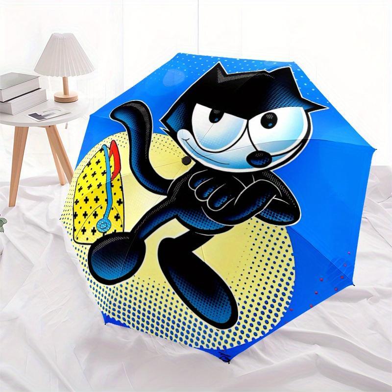 1pc Felix Cat Automatic Open Umbrella - 8-Rib Compact Foldable Design, Durable Fabric for Casual & Fashion Use074