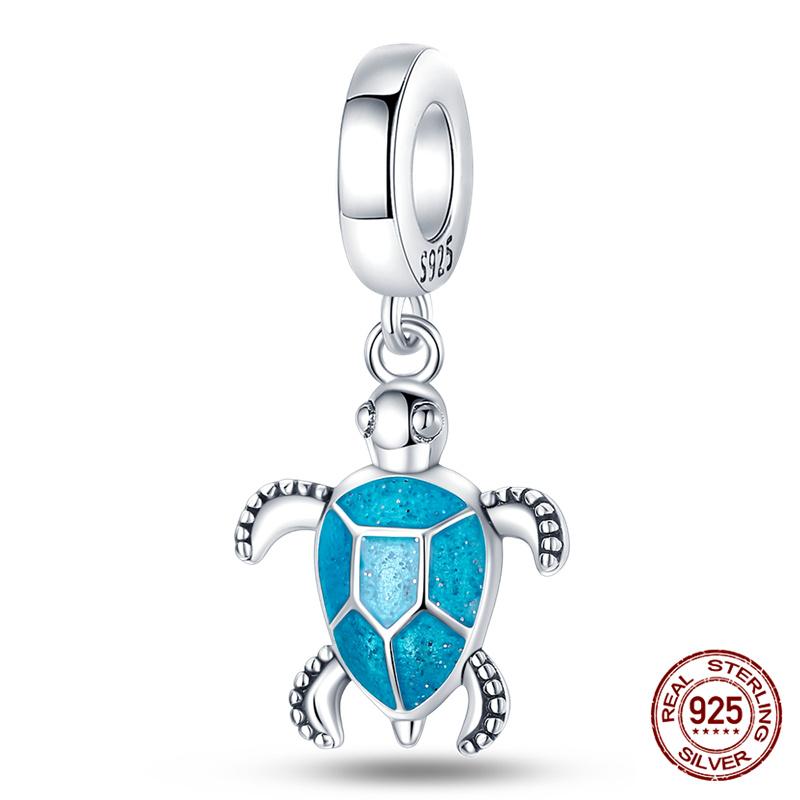 Charm Copper Marine Life Starfish Turtle Charm Bead Fits Women 3Mm Original Bracelet Necklace Diy Fine Jewelry Gift