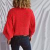 Women's Fashion Casual Round Neck Pullover Solid Color Long-sleeve Sweater Top