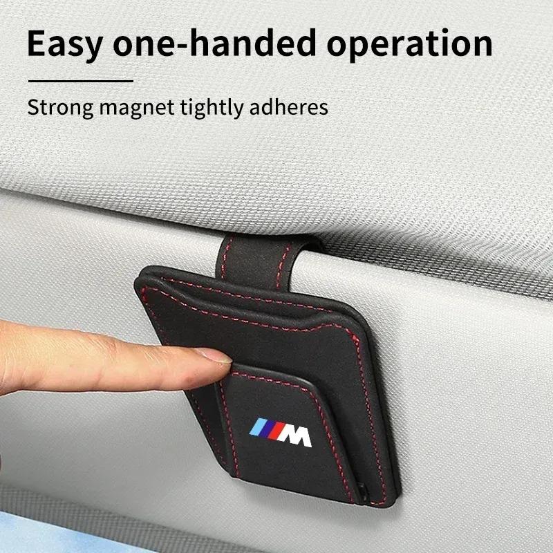 -Car Glasses Clip Sun Visor Card Glasses Holder Cars Accessories For BMW Motorsport X1 X3 X5 E39 E46 E90 F20 E60 F30 E36 F10 E87