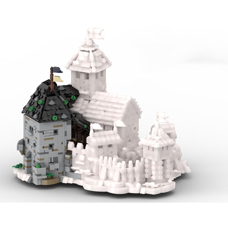 MOC mittelalterliches Blaustein Schloss Herzogliche Residenz modulares Gebäude DIY Montage Baustein Spielzeug Kindergeburtstagsgeschenk