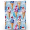 Sweet Ice Cream Throw Blanket Super Soft Warm Blanket For Couch Bed Sofa Office Car,Cozy Flannel Plush Blanket Gift For Girl Boy