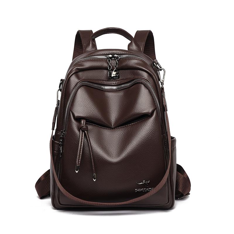 Women s Lightweight Travel Backpack Large Capacity Commuter Schoolbag коричневый