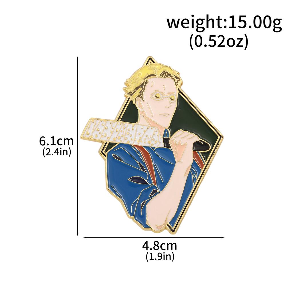 Anime JJK Satoru Gojo Characters Enamel Pins Brooches Student Badge Clothing Cosplay Men Women Backpack Jewelry Gift Accessories