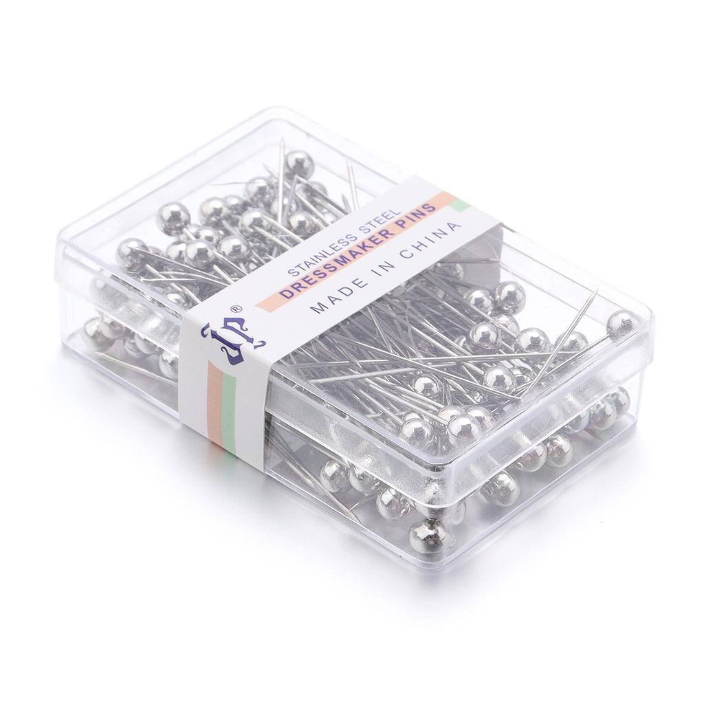100Pcs Color Ball Head Pins Stainless Steel Pearl Big Head Sewing Pins for Clothing Positioning Supplies Sewing Supplies Tools