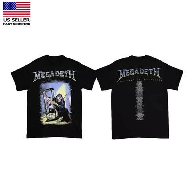 2 Sides Countdown To Extinction Megadeth Band Shirt Black Unisex S-5XL 1P0314 Unisex T-Shirt