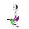 Trendy 925 Silver Large Billed Bir White Dove Parrot Feather Charms Beads Fit Pan 925 Original Bracelets DIY Luxury Fine Jewelry