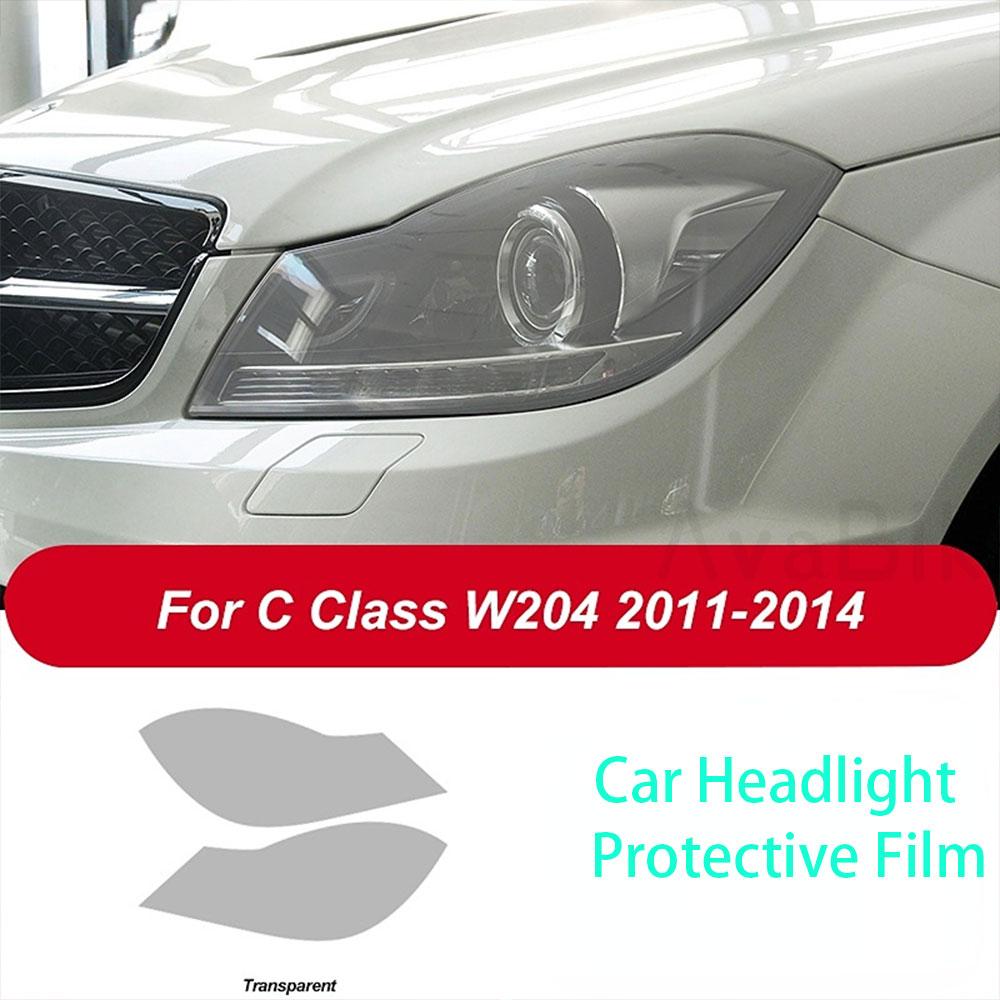 

PPF Car Headlight Protective Film Transparent Black TPU Sticker for Mercedes Benz C Class W204 C63 AMG 2011-2014 Accessories прозрачный