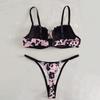 Lingerie sexy stampa leopardo set reggiseno e perizoma sexy set intimo comodo push-up