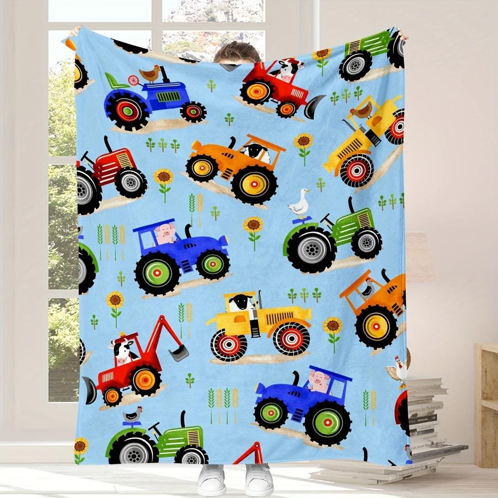 1pz Coperta Giocattolo Camion Carini Modello Veicoli Per Ragazzi Ragazze Regalo Anniversario Compleanno Regali Festival Coperte Morbide Uso Stagione Unica