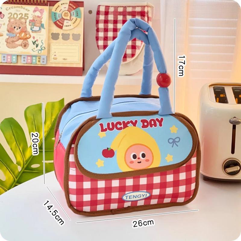 Cute Lunch Box Bag For Woman Office Kids School Portable Insulating Thermal Lunch Box Bag Large Bento Pouch Food Storage Bag