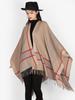 Winter Women Men Scarf Layers Poncho Elegant Retro Striped Tassel Wrap Shawl Lady Male Scarve Capa Para Mujer Pashmina Cloak New