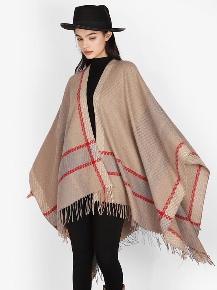 Winter Women Men Scarf Layers Poncho Elegant Retro Striped Tassel Wrap Shawl Lady Male Scarve Capa Para Mujer Pashmina Cloak New