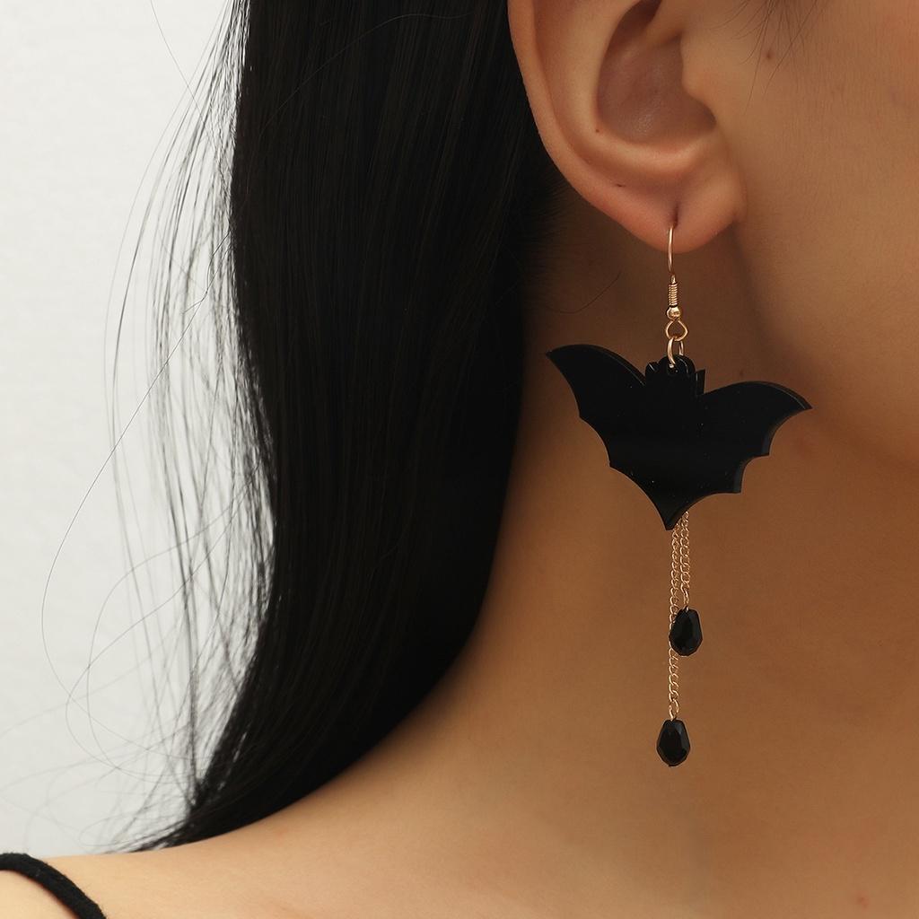 

Trendy Halloween Bat Logo Acrylic Earrings For Women Geometric Style Design