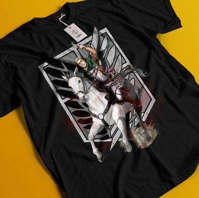 Attack On Titan Shirt Eren Mikasa Tshirt Levi T-Shirt AOT Erwin Hange Armin Tee