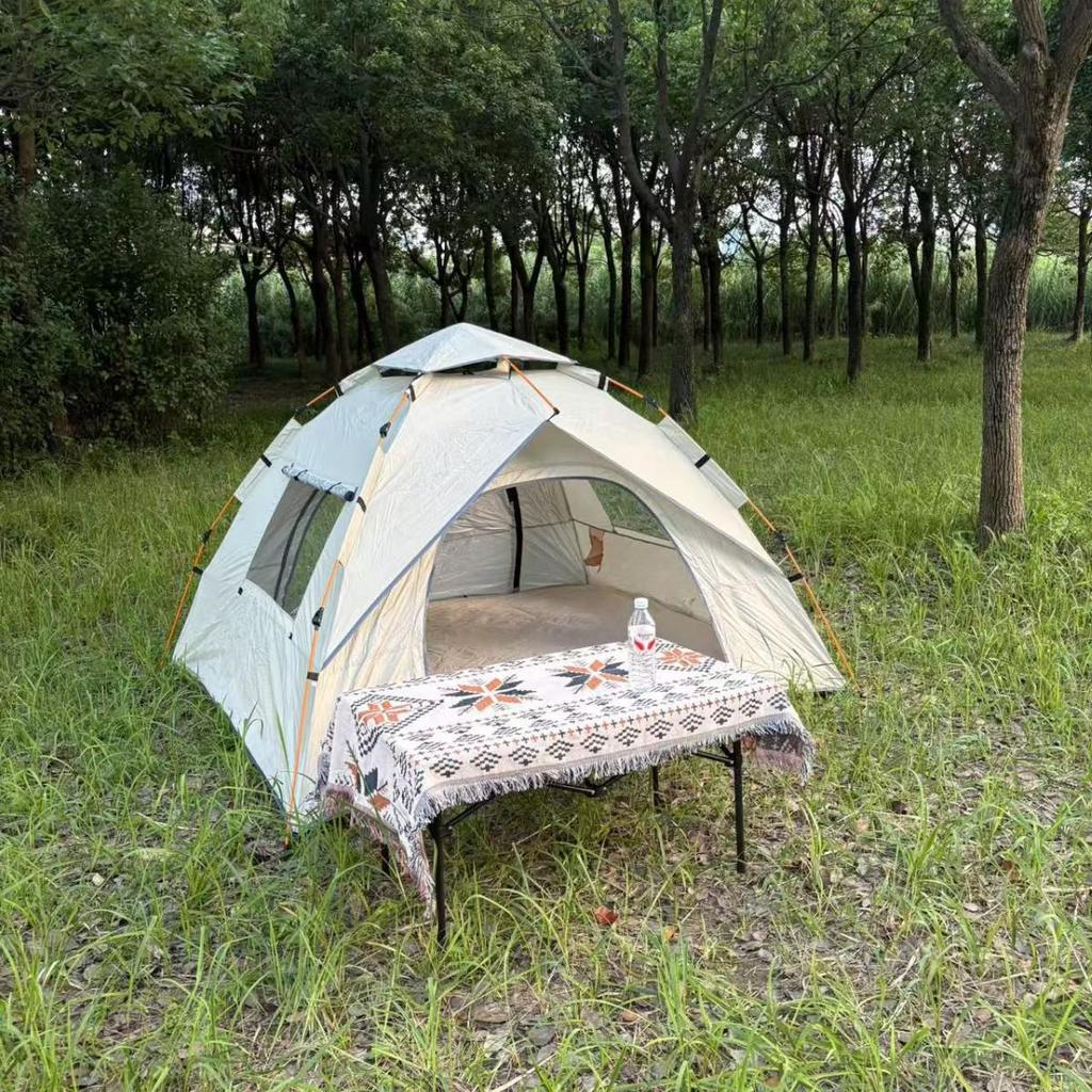 Mongolian Yurt Outdoor Tent: Automatic Setup, Sun/Rain/Insect Protection, Fits 3-4 People
