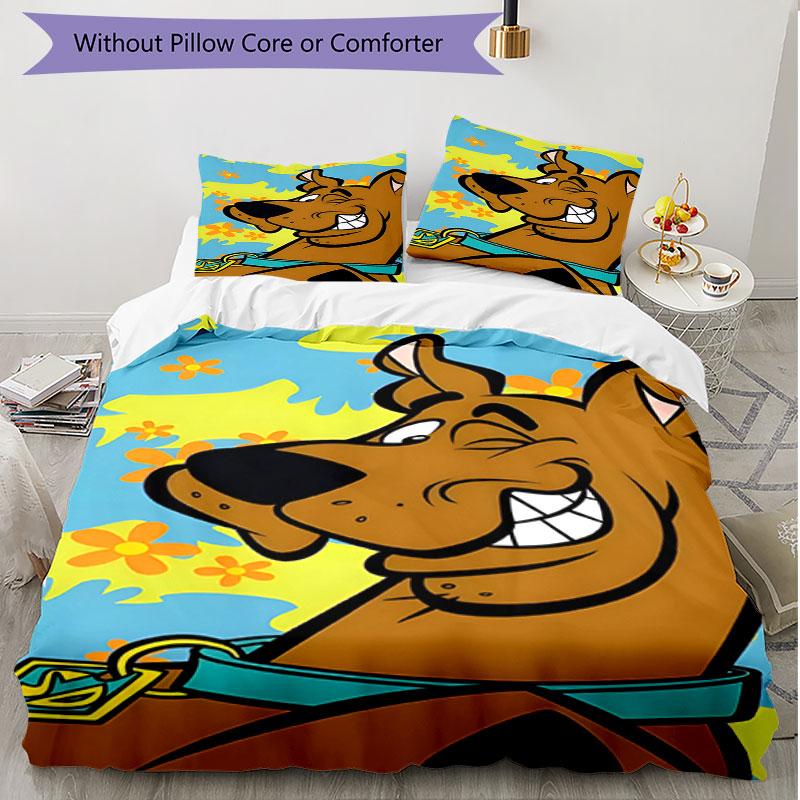 3pcs Duvet Cover Set (1*Duvet Cover + 2*Pillowcase, Without Core), Scooby Print Soft All‑Season Bedding Set, Home Bedroom Decor Gift