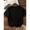 T-shirt Stampata Tema Cane e Vino Manica Corta Larga Stile Pigro Quotidiano Cappotto