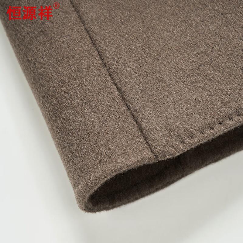 Hengyuanxiang Men's Wool Blend Mid-Length Overcoat with Down Liner