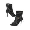 European and American Lace-up Cool Boots Women's 2025 Summer Hollow Short Boots Stiletto High Heels Dancing Shoes Large Size Open-toed Sandals