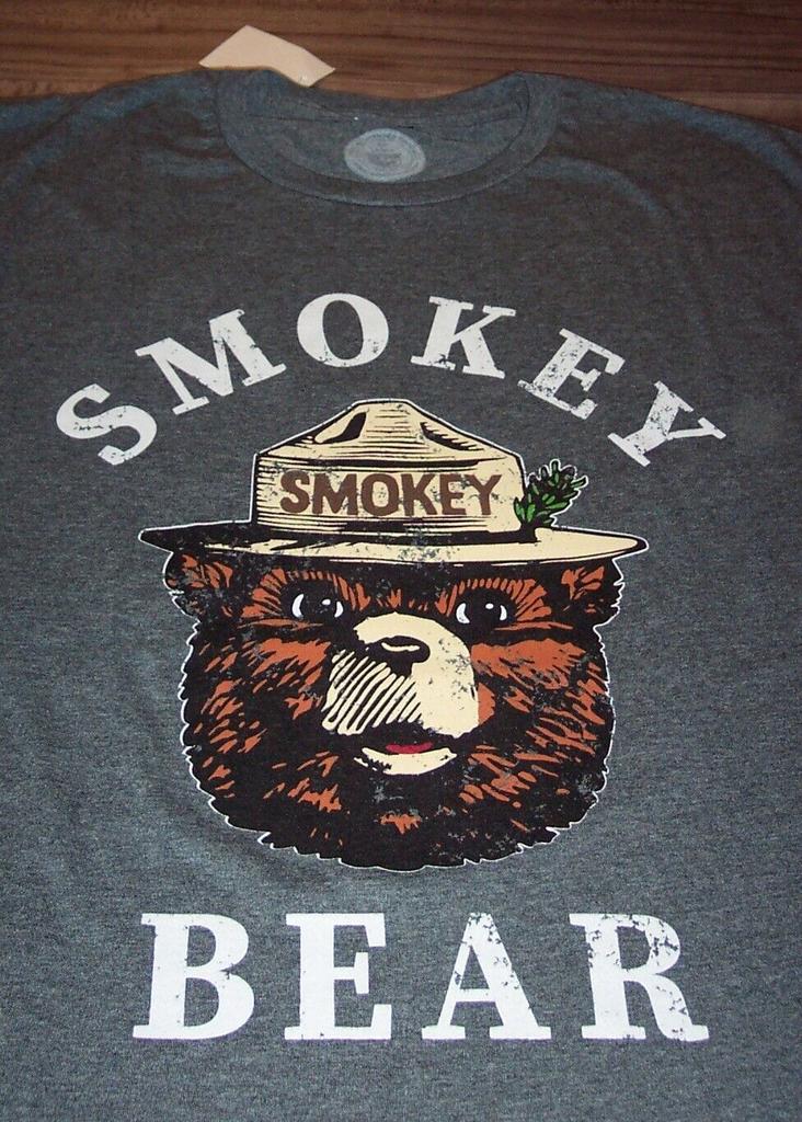 Unisex Shirt Cotton Oversize Large Size VINTAGE STYLE SMOKEY THE BEAR
