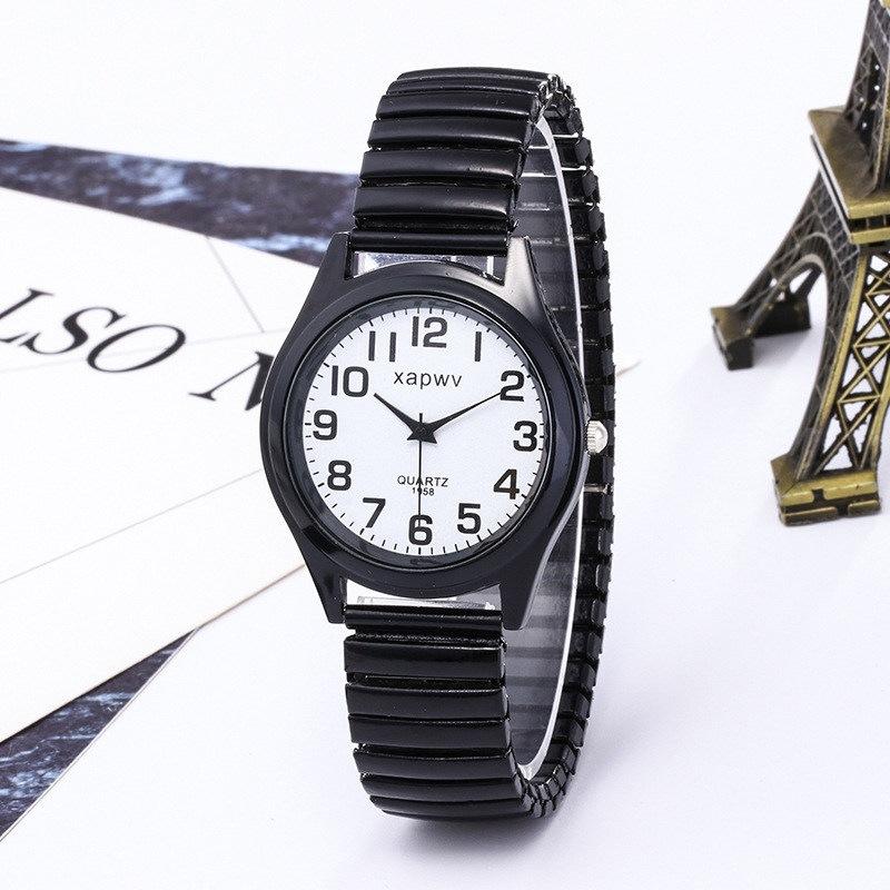 Digital Quartz Waterproof Couple Female Spring Elastic Band Mechanical Watch