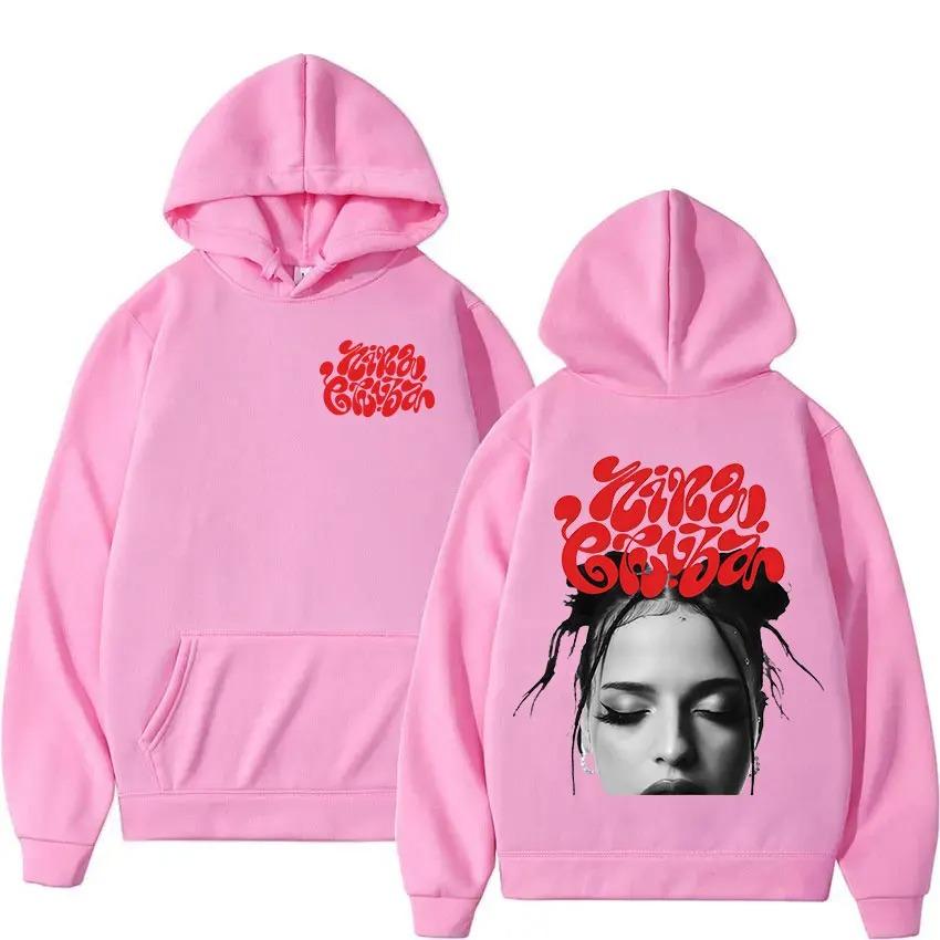 Sudadera con capucha para hombre y mujer, diseño de portada de álbum de la gira 2026 de la cantante Nina Chuba, moda Harajuku, sudadera de cuello redondo, estilo Y2K, Hip Hop, sudadera con capucha de forro polar oversize
