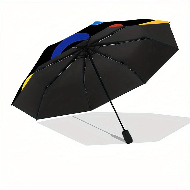 1pc Abstract Patterns Automatic Open/close Folding Compact Umbrella, 8 Rib Sturdy Canopy, Lightweight Portable, Everyday Use, Gift,,113