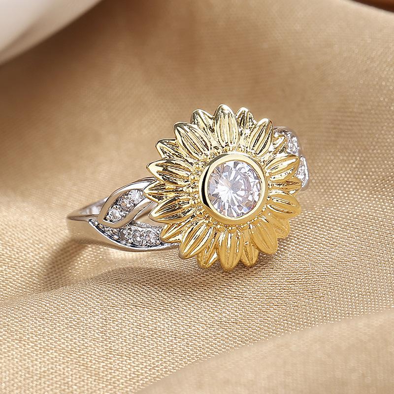 Lindon Classic Copper Alloy Zircon Ring Ladies Jewelry Wedding Promise Party Gift