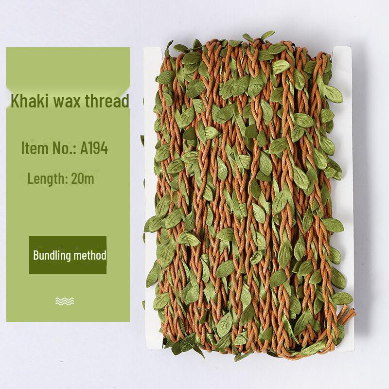 „5 mm Hanfseil mit gemischten Blättern – Forest Series Dekoratives DIY-Rattan“