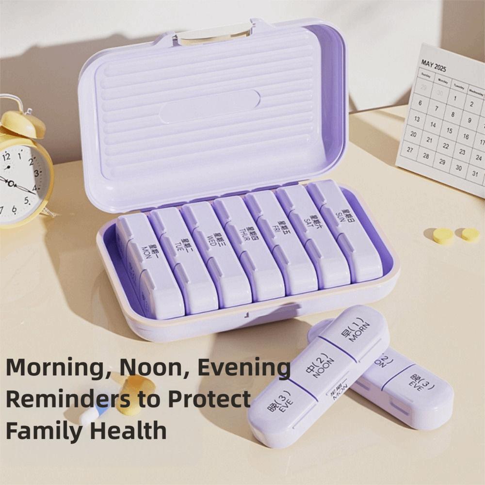 7Pcs Portable Travel Pill Organizer Box Mini Moisture Proof Medicine Pill Case Weekly and Daily Sealing Pill Container Storage