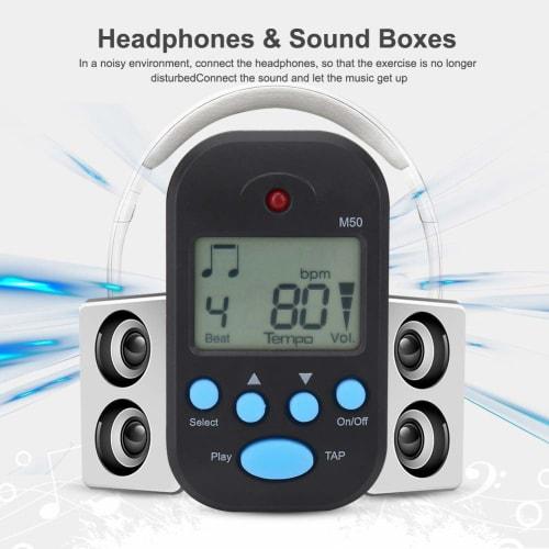 DOACT Mini Digital Beat and Tap Function M50 Tempo Metronome, Multi-Function Digital Metronome, Easy To Use, Ideal for Instrument Practice and Band Pe