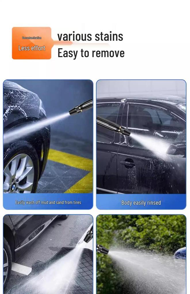 High-Pressure Water Gun for Car Wash & Yard Cleaning - Powerful Nozzle
