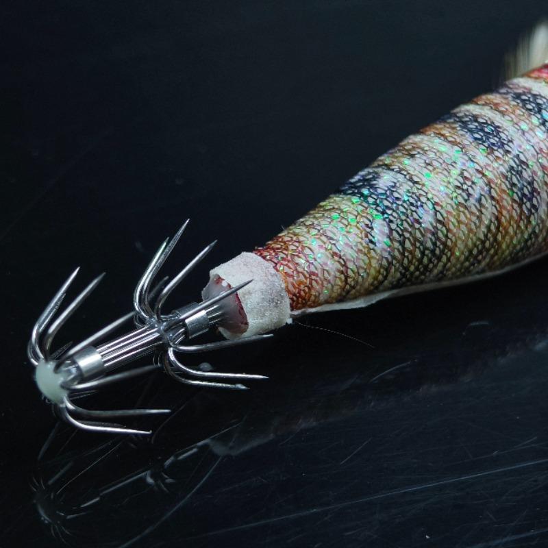 5PCS Multi-color Glow Squid Jig 5.8G/8CM Horizontal Egi Wood Shrimp Bait Artificial Lure for Squid Octopus Fishing Jukkumi