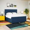 Exclusive House - Slatted Bed Base with Mattress Blue 200x200 Cm Fabric
